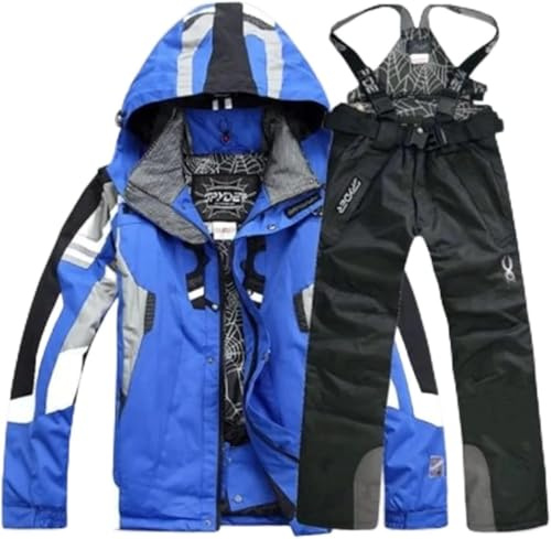 GXQFF Herren-Skianzug, Skijacke Und Hose, Skisport Dick 2-teiliger Schneeanzug, Lässig Im Freien Wind- Für Outdoor-Schnee-Skijacke Und Hosen-Set-D||L