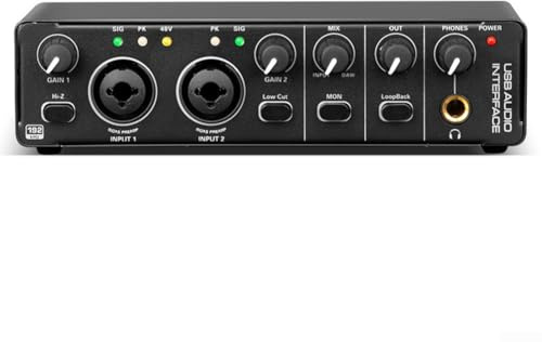 Interfaz de grabación de audio USB, tarjeta de sonido de 24 bits, 192 Khz para músicos, adecuada para estudio y uso en vivo
