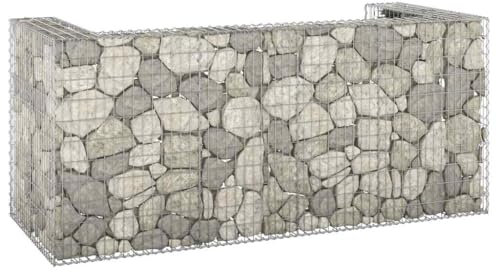 Générique Mur en Gabion pour poubelles Acier galvanisé 254x100x110 cm,Cache-conteneurs à déchets,37.05KG-151300