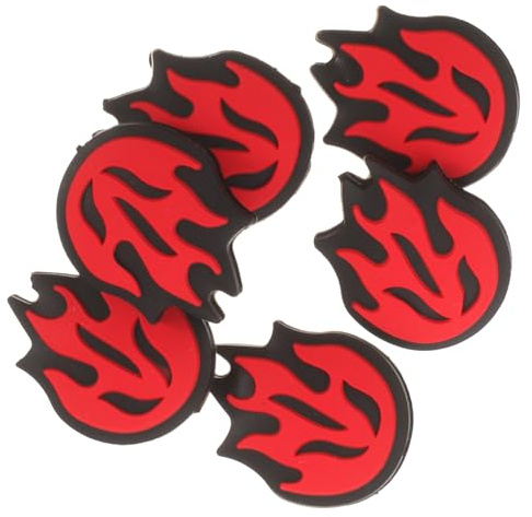 Cabilock Amortiguador de Vibraciones para Raqueta de Tenis de Silicona Forma de Llama Color Rojo Paquete de 6 Unidades Pequeño y Ligero Accesorio para Reducir Impactos Partidos de