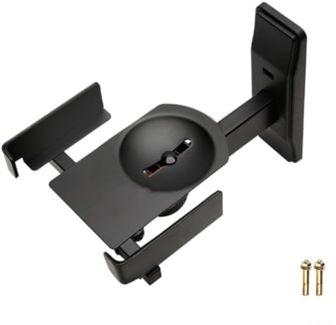 Staffa di montaggio a parete regolabile con doppio morsetto laterale per altoparlante da libreria, adatta a 130-320 mm di larghezza, struttura in metallo per altoparlanti satellitari fino a 25 kg