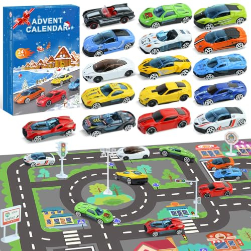 Adventskalender 2026 Kinder Autos Mini Racers Sportwagen Spielzeug