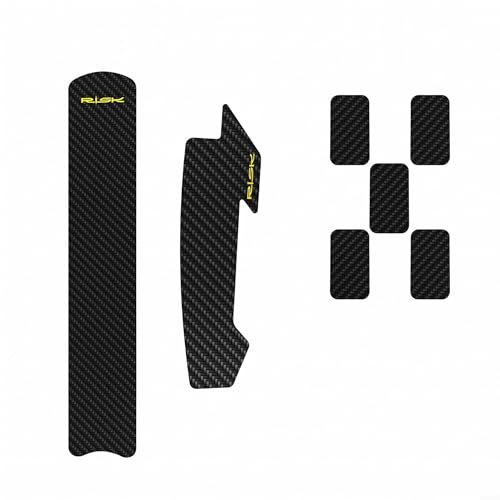Evenoonest Juego de calcomanías protectoras de cadena de bicicleta, cinta protectora de marco de cuero antiarañazos para bicicleta de carretera MTB, protección de cadena de patrón de carbono, película