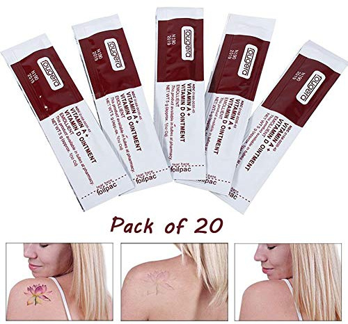 Vitamina A&D Ungüento Tatuaje Cuidados postoperatorios Crema Maquillaje permanente Gel de reparación reparadora Paquete de 20