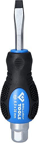 BRILLIANT TOOLS BT034803 Tournevis plat avec embout à frapper, 6,0 mm [Powered by KS TOOLS]