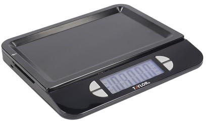 Taylor Pro Báscula de Cocina de Alta Precisión Recargable con USB con Función de Sensor Sin Pilas de Acero Inoxidable en Caja de Regalo 5kg / 5000ml
