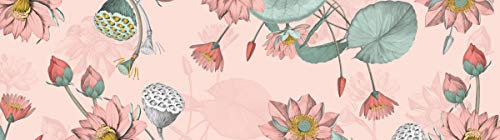 anna wand – Selbstklebende Bordüre/Borte/Wandbordüre „Seerosen” Blumen floral – Apricot/Grün– 450 x 11.5 cm – Made in Germany