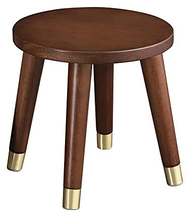 Natural and Co. Wooden Stool Round Step Stool 10 Inch Plant Stands Detachable Legs Vanity Stool Bench