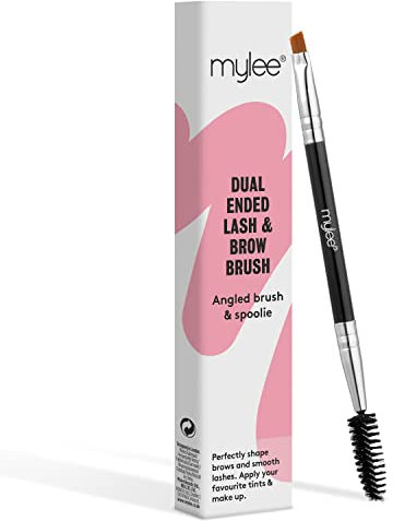 Mylee Färbepinsel mit zwei Enden für Wimpern und Brauen – Präzisions-Winkel-Augenbrauenpinsel + Färbespule, professionelles Werkzeug zum Färben, Linieren und Formen von Brauen