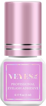 VEYES INC Eyelash Extension Glue - 0.5-1 Sec Drying (0.17fl.oz / 5ml)/Up to 8 Weeks Retention/Black Adhesive Salon Use for Lash Tech