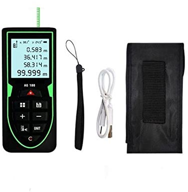 Equipo topográfico Telémetro láser 100 m 50 m Cinta de medidor de Distancia láser Medición de telémetro infrarrojo Herramienta de Cinta Digital GPS de Mano (Color : Red Laser 100m, Size : X) (Gre