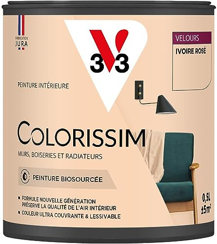 V33 Peinture multi-supports Colorissim® Ivoire rosé Velours 0,5L