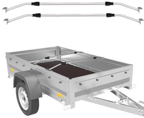 Plutohiker Flachplanenbügel für Anhängerplane 2er Set, Universell Anhängerplanen Haltebügel (Einstellbare Länge 96-140 cm),langlebige & rutschfeste Alu Bügel für Flachplane - 100% Aluminium