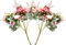 21 cabezas de rosas de seda artificiales, 2 paquetes de flores artificiales, decoración de flores artificiales, pequeños ramos de flores artificiales, ramo de plástico realista para decoración de