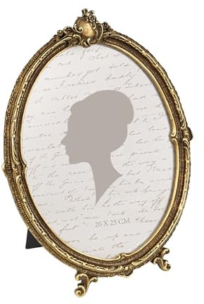 Sunlit Ovaler Vintage-Bilderrahmen, 20,3 x 25,4 cm, antiker Bilderrahmen mit Glasfront, kunstvolles Foto-Display, Tisch-Wandbehang, Geschenkideen, 25 x 20 cm, Bronze