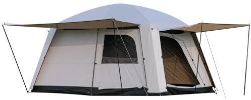 Castle Unicorn 4-6 Person Camping Tent, Large Family Cabin Tents with Porch & Rainfly, Double Layer Waterproof Glamping Tent with 2 Rooms 2 Doors, Portable Big Tents for Outdoor Camping Hiking Party