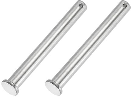 PATIKIL 12 x 120 mm Single Hole Clevis Pins, 2 Pcs 304 Stainless Steel Flat Head Pin for Hitch Pin Lock Link Hinge Systems, Silver