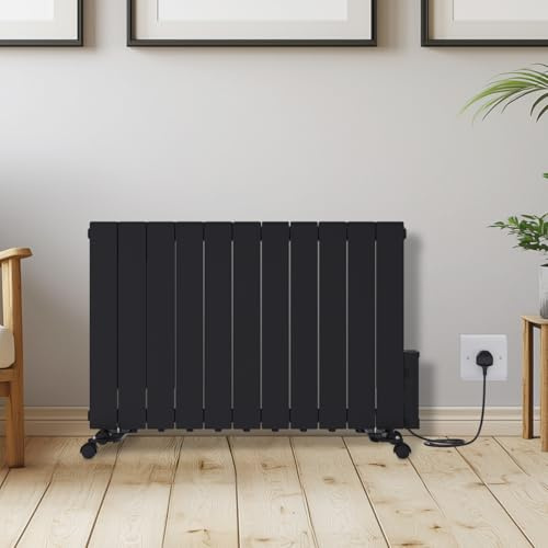 Warmehaus 2000W Electric Oil Filled Radiator Wall/Freestanding Black