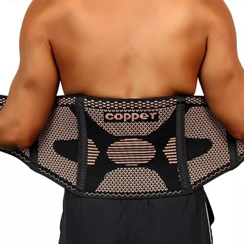 FDEETY Soporte Lumbar De Cobre Ajustable Con 4 Varillas Flexibles Para Alivio De Dolor De Espalda Y Mejora Postural Faja Ortopédica Para Hombres Y Mujeres
