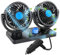 Chaohua Auto Ventilator, 12V Doppelkopf Ventilator Auto 360 Grad drehbar mit 2 Geschwindigkeiten Doppellüfter Geeignet für 12Volt Autos, LKWs, SUV
