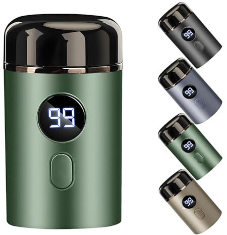 SaveEdge Technology, IPX7 Impermeabile per Viso Corpo e Parti Intime, Rasoio Elettrico Uomo Mini Portatile, Wet & Dry USB Ricaricabile, Tecnologia Anti-Taglio, 60 Minuti Autonomia (Verde)