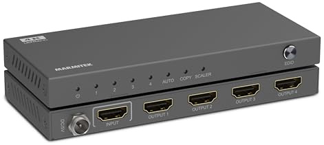 Splitter HDMI 4K 60Hz - Marmitek Split 614 Pro - 1 Entrada 4 Salidas - Compatible HDCP 2.2 - HDR10 - Duplicador HDMI Ultra HD - Repartidor Switch 1x4