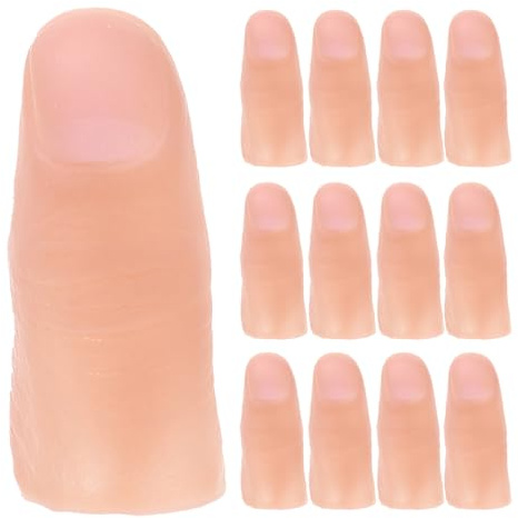 BESTonZON Set 20 Pezzi Dita Finte Unghie Realistiche Copri Dito Magico in Silicone Accessori per Spettacoli Teatrali e Trucchi da Mago per Esibizioni e Giochi Creativi