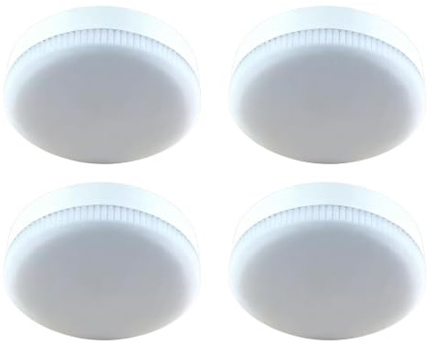 Bombilla LED GX53 9 W blanco cálido 3000 K - Lote de 4 bombillas LED para techo (4 bombillas LED, iluminación de techo, cocina, sala de estar, bombilla cuatro de alto brillo, sin parpadeo, repuesto