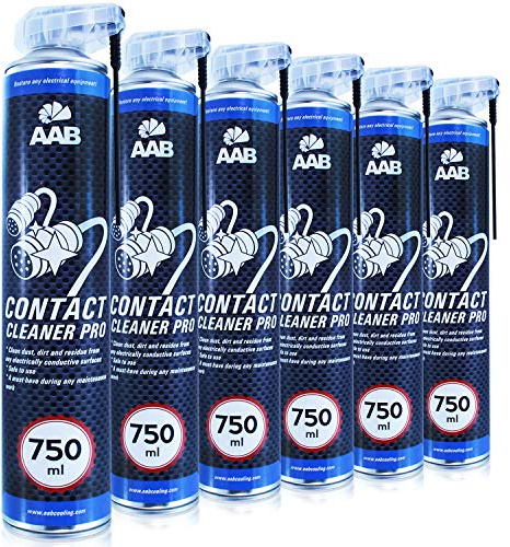 AABCOOLING Contact Cleaner PRO 750ml - Värdepaket - 6 st - Snabbtorkande, Icke-Ledande Avfettningsmedel för Elektronik, Kretskortsrengöring, Konserveringsmedel för Elektronikkomponenter
