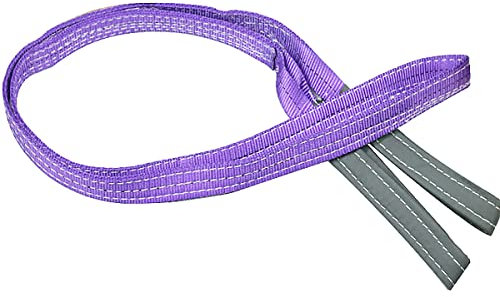Duplex Polyester Webbing Lifting Heavy Duty Flat Cargo Sling Strap Anti-Cut and Anti-Abrasion Treatment Rigging Lifting Straps for Moving Storage 1T 2M Purple