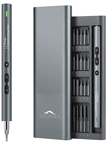 SOONAN Mini Tournevis Electrique, 62 en 1 Petit Tournevis Electrique Rechargeable Sans Fil Avec 48 Embouts, Outil de Réparation Professionnel Pour Téléphone, Montre, Appareil Photo, PC