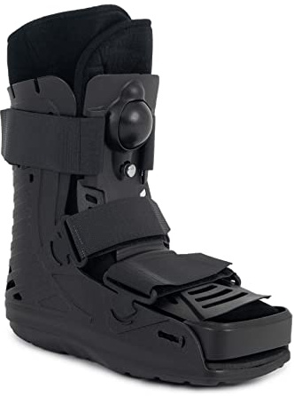 Air Cam Walker Fracture Boot Medical Inflatable Walking Boot Orthopaedic Boot for Sprained Ankle, Short Air Walker Brace for Broken Foot Achilles Tendon Injury Black (Large)
