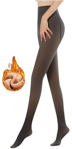 Rayson Medias Termicas Transparente para Mujer Invierno 300g Forro Polar Panty Termico Efecto Piel Talla Grand Gruesa Media Calzas con Pelo por Dentro