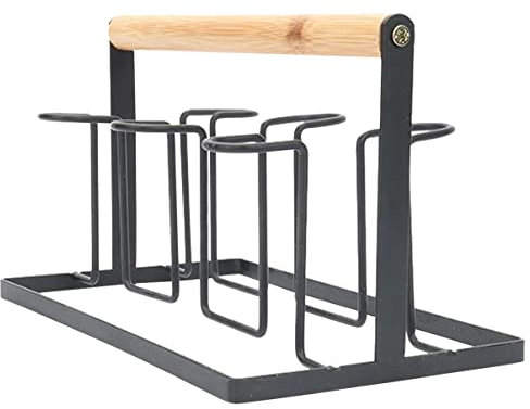 Cabilock Metal Glasses Drying Rack Tray for Cups Mugs Drying Holder Glass Stand for Drainer Bottle Glasses Cups Style Draining Stemware Freestanding Water Cup Tabletop Storage