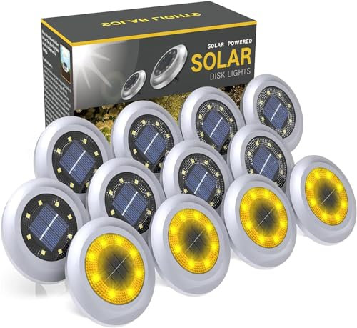 Torchtree 2023 Upgraded Solar Outdoor Garden Lights - Garden Decking Pathway Solar Powered Lights (12 Pack, Warm White)