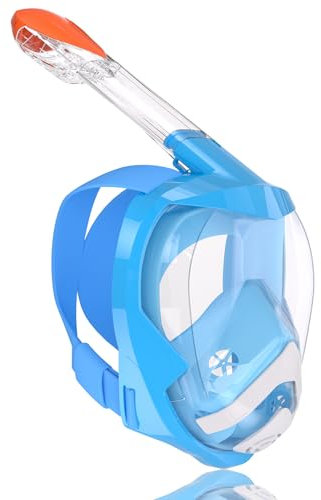Flyboo Tauchmaske Schnorchelmaske Vollmaske,180-Grad-Sicht Tauchmasken mit Panorama-Vollgesichtsdesign,Sportkameras Kompatible Taucherbrille für Erwachsene Jugendliche