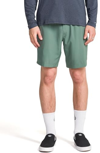 Volcom Men's Stones 18 Elastic Waist Hybrid Short, Dark Forest, XLarge