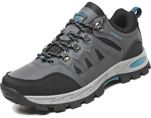 VTASQ Chaussures de Randonnée Escalade pour Homme Chaussures de Randonnée en Plein Air Imperméable Respirant Antidérapant Bottes de Trekking Promenades Voyages Sneakers Gris 43EU