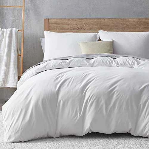 Soifox Bettwäsche 180x200 Weiß - aus Mikrofaser Bügelfrei & Knitterfrei Bettbezug 180 x 200 Set mit 80x80 cm Kissenbezug 2er Set Bettwasche mit Reißverschluss