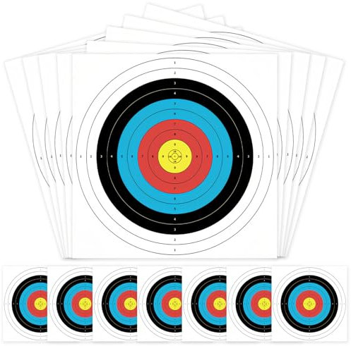WANDGU 20 Stück 60×60cm Zielpapier: Bogenschießen Zielscheiben, Papier-Scheibenauflagen, Zielscheibenset, Ring Scheibenauflagen, Bogen Zielscheibe, Scheibenpapier für Jagd, Schießen,
