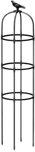 Obelisco per Rampicanti, Garden Supporto Roseobelisk in Metallo, 65cm 125cm 205cm Grigliato a Colonna per Fiori, Ortaggi e Frutta da Interno e da Esterno, Guardiano delle Piante(Nero,36x125cm)