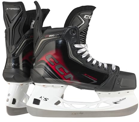 CCM Jetspeed FT880 senior ishockey skridskor, svart, 8.0 = EU 43, Wide Passform