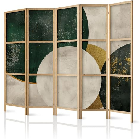 framed concept - Paravent Raumteiler aus Holz 225x172 cm, 5-teilig, einseitig, im orientalischen Stil