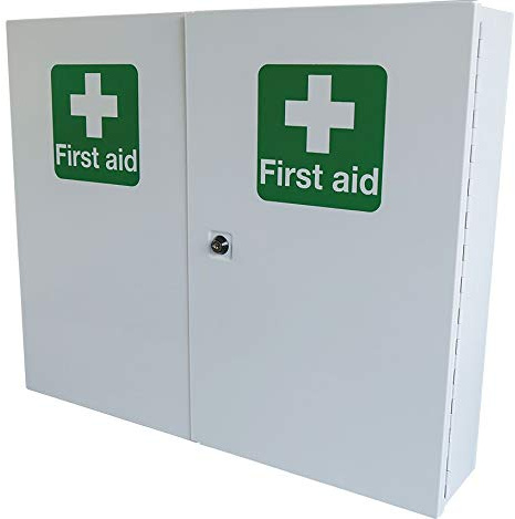 PDL - Pegdev Large Lockable White Metal First Aid Kit Cabinet - Wall Mounted Storage for Emergency - Safe & Secure.
