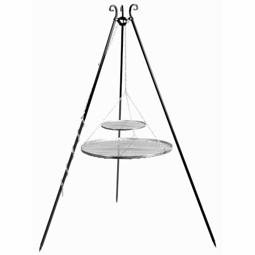 Cook King Schwenkgrill Grill Tripod Dreibeingrill mit Grillrost 70cm u. 40cm Ǿ Edelstahl