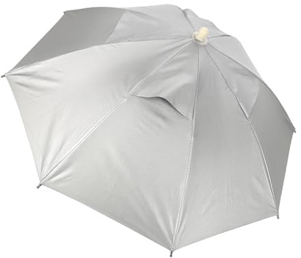 Ombrello da pesca, diametro 66 cm, pieghevole, a mani libere, protezione UV, per adulti, bambini, ragazze, ragazzi, escursionismo, giardinaggio, spiaggia, pesca, , argento, Argento