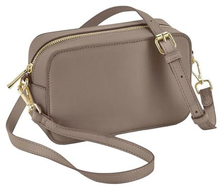 BagBase Boutique Structured Cross Body Bag Taupe 21 x 13 x 7 cm (BG758)