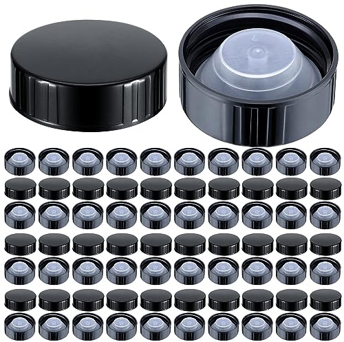 Boao 38mm Growler Caps Poly Seal Screw Caps Growler Lids Fits Most 1/2 and 1 Gallon Jugs Amber Boston Round Glass Beer Bottles Poly Cone Cap Brewing Wine Jug Cap (72 Pieces)