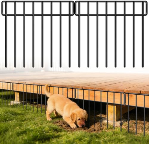 14 Pack 20Ft(L) X 13Inch(H) Animal Barrier Fence - Garden Fence Animal Barrier Garden Border Rustproof Metal No Dig Fence Panels for Dog Rabbit Defense Bottom Blocker for Outdoor Yard Patio