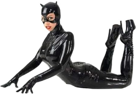 Rvlaugoaa Tuta da Donna ​in Pelle,Maniche Lunghe Cerniera Bodysuit,Tutine e Body in Pelle Lattice Jumpsuit Lingerie Wetlook Catsuit Clubwear Costumi Cosplay (M)